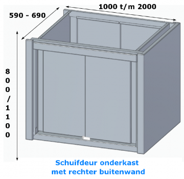 Schuifdeurkast met zijwand