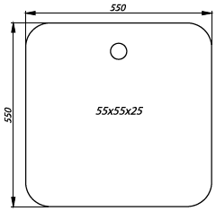 Spoelbak 550x550x250mm