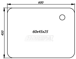 Spoelbak 600x450x250 mm