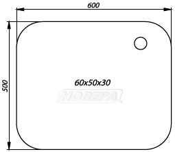 Spoelbak 600x500x300mm