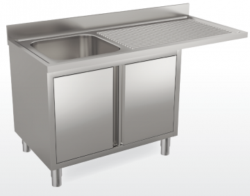 Spoeltafel voor vaatwasmachine met deuren