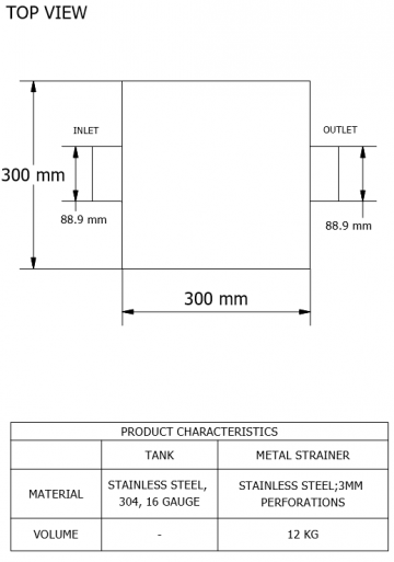 St12 grofvuifilter voor afvalwater bovenaanzicht