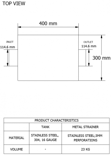 St23 grofvuifilter voor afvalwater bovenaanzicht