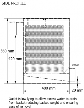 St23 grofvuifilter voor afvalwater zijaanzicht