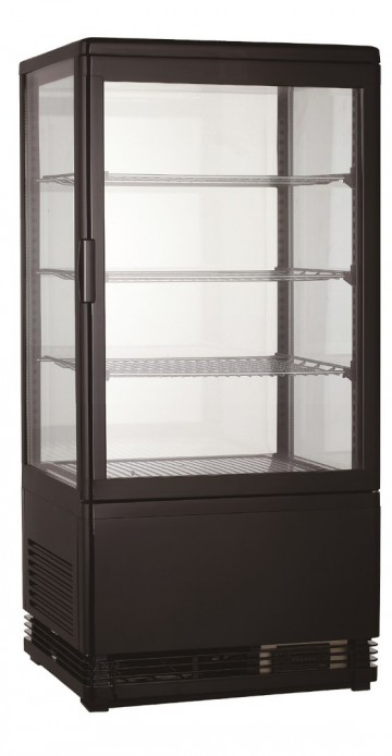 Staande koelvitrine zwart 78 liter
