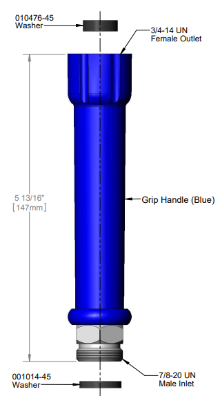 T s blauw handvat draad 594102