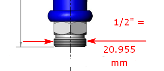 T s blauw handvat draad diameter 1 2