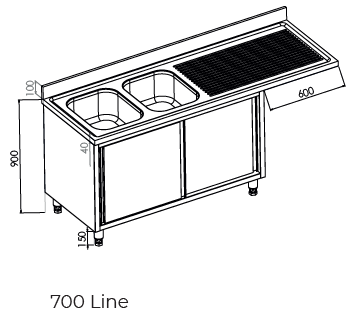Vaatwasmeubel met schuifdeur