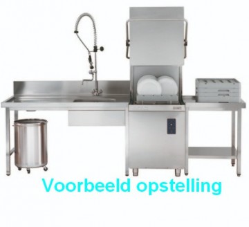Voorbeeld opstelling doorschuif wasmachine
