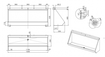 Wandurinoir piesgoot 1200