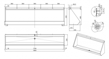 Wandurinoir piesgoot 1800