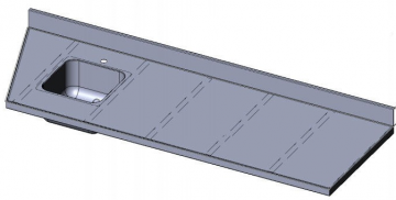 Werkblad met spoelbak op maat gemaakt