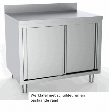 Werktafel met schuifdeuren en