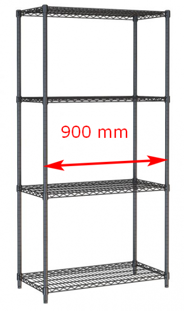 Zwart 900 mm stelling
