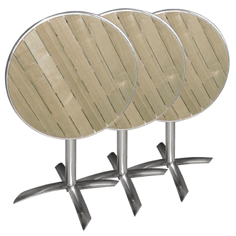 filter Noord drempel Ronde tafel met kantelbaar essenhouten blad 60cm Bolero - Outdoor - HORESHOP