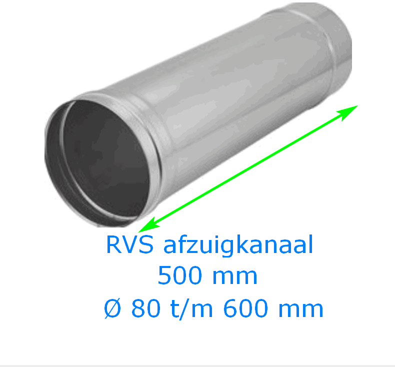 Bekwaam plan Paleis RVS kanaal buis 500 mm afzuigkap - RVS enkelwandige afvoer - HORESHOP