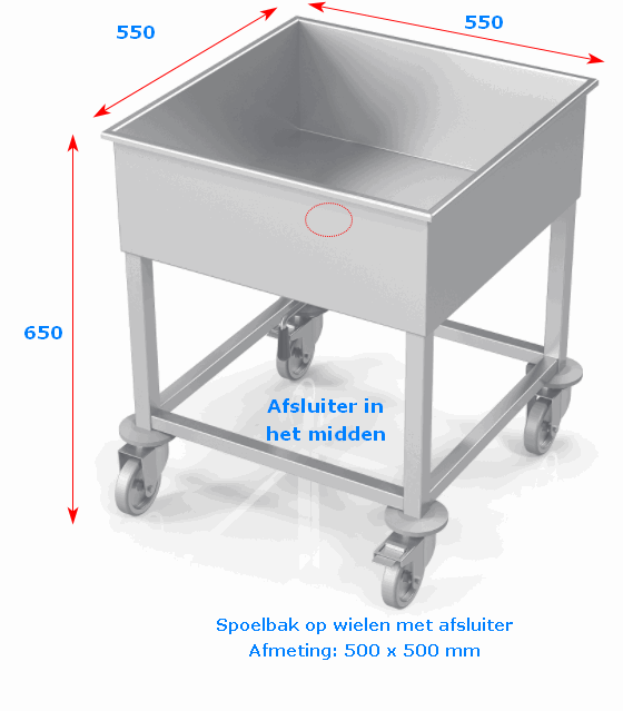 periode Ambitieus Naar boven Spoelbak op wielen met afsluiter - Spoeltafel - HORESHOP