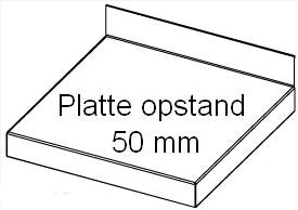 Platte opstand 50 mm